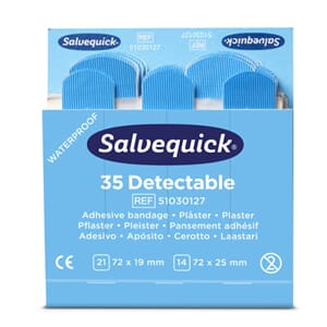 Salvequick plaster Næringsmiddel blå vanntett 6pk