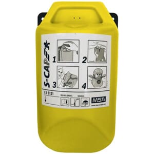 MSA S-CAP flukthette i plastboks for vegg