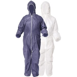 Bekledning kjeledress m/hette XL hvit 10pk