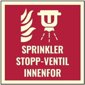 Sprinkler stopp-ventil innenfor 20x20cm PET-XL