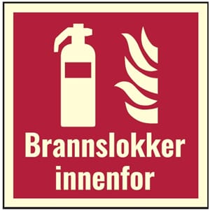 Brannslokker innenfor dør 15x15cm Alu