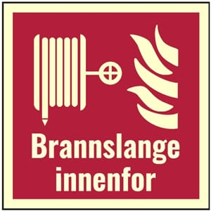 Brannslange innenfor dør 15x15cm Alu