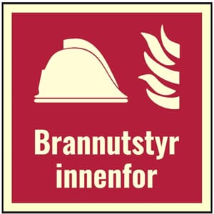 Brannutstyr innenfor dør 15x15cm Alu