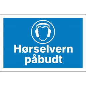 Påbudt hørselvern 30x20cm pvc
