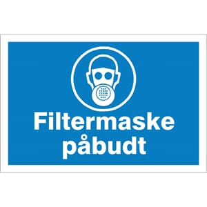 Filtermaske påbudt 30x20cm pvc