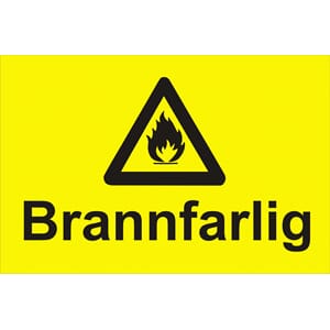 Brannfarlig 30x20cm pet