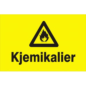 Kjemikalier 30x20cm pvc