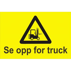 Se opp for truck 30x20cm pvc